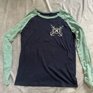 Hurley Black and Green Raglan Shirt
